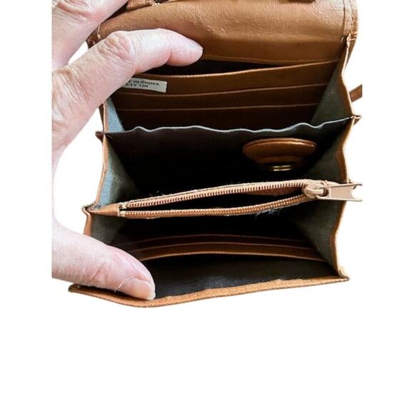 Vintage Top Grain Leather Crossbody Wallet Purse – Blush Tan – 7x5 - Picture 7 of 7